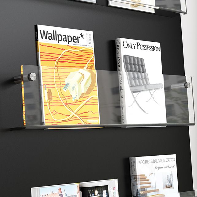 Bibliothèque acrylique à étagère à dos fermé moderne pour salle d'étude avec étagères