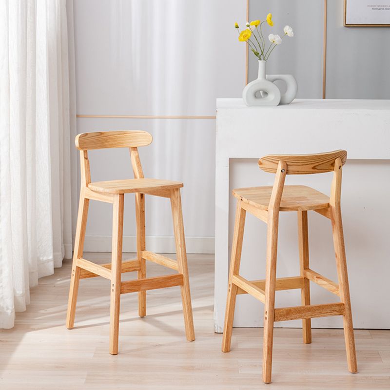 Solid Wood Modern Bar Stool Square Low Back Indoor Stool with Wood Legs Clearhalo 'Bar Furniture' 'Bar Stools' 'bar_stools' 'furn' 'furn_bar_stools' 'furniture_bar_stools' 'Kitchen & Dining Furniture' 'kitchen&dining_furn' 'kitchen' 'kitchen_furn' Furniture' 1200x1200_12930fed-b14b-4aef-924c-391a4e35a5ee