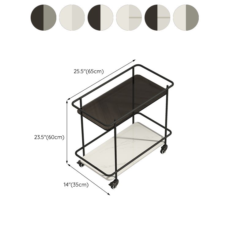 23.6 "Alta Tapa de tobogán contemporáneo Top de vidrio Top Table rectangular