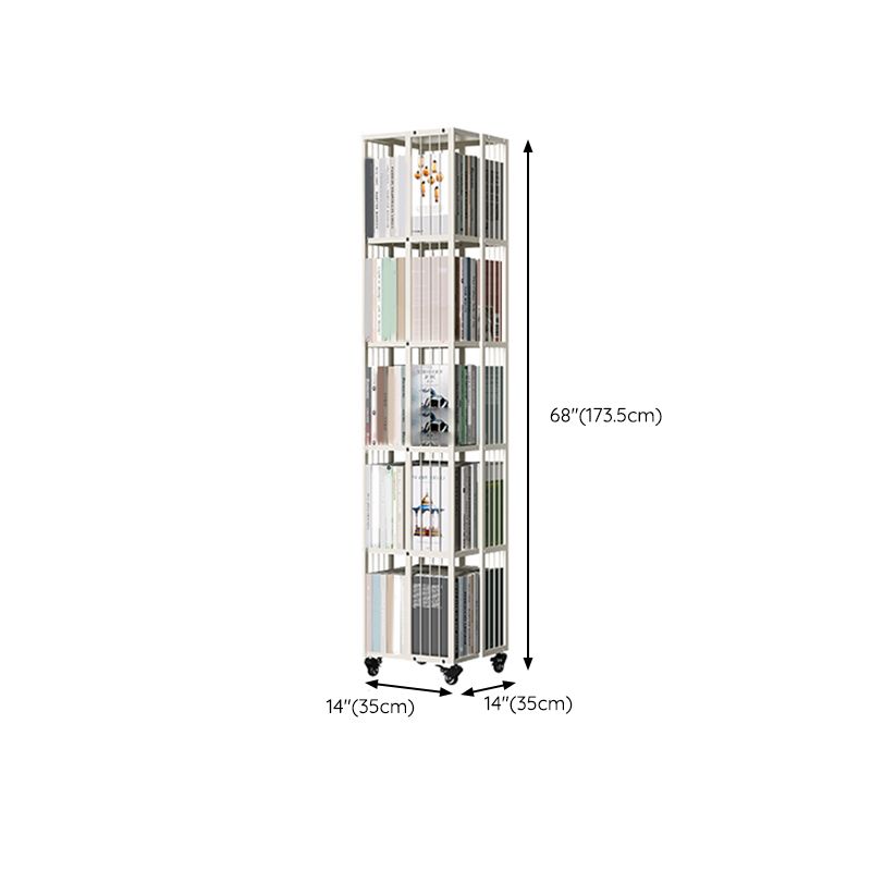 Steel Beige Shelf Bookcase 13.8" Wide Contemporary Bookshelf for Home Office Clearhalo 'Bookcases' 'furn' 'furn_bookcases' 'Furniture' 'Office Furniture' 1200x1200_1296a0bf-afd5-4982-b086-c7b44c339e37