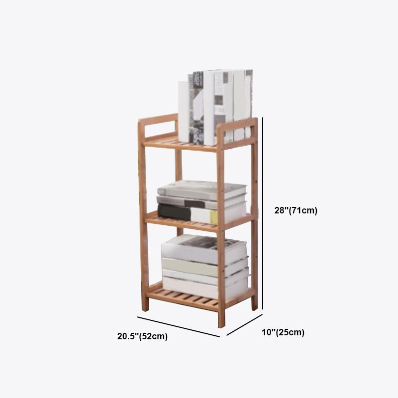 Modern Bamboo Vertical Book Shelf Brown Open Bookshelf for Study Room