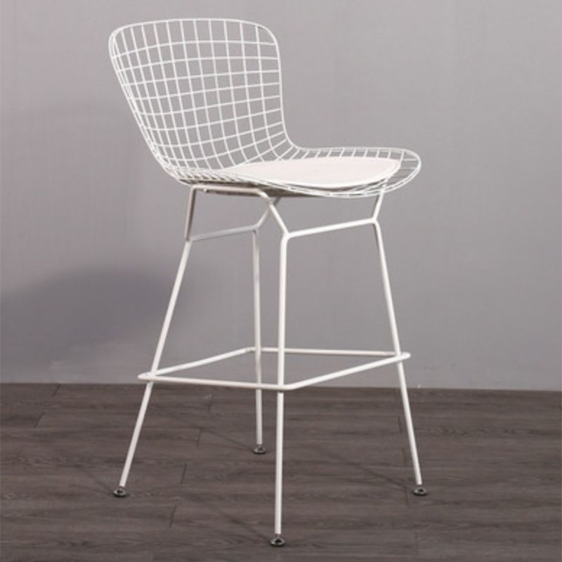 Metal Bar Stool Modern Style Backrest Bar Stools for Dining Room