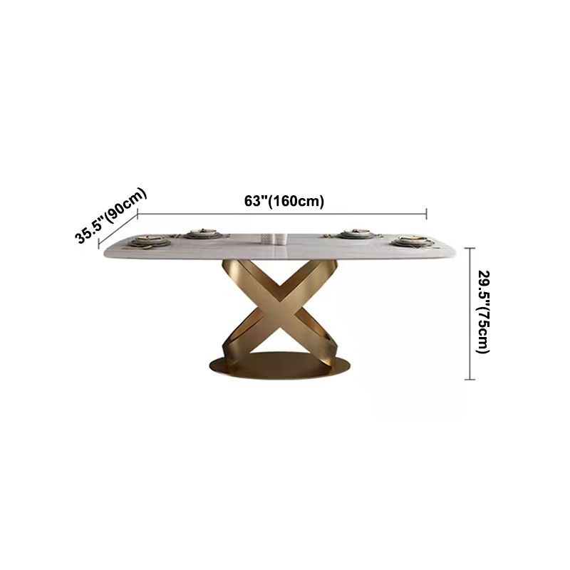 Traditional Luxury Stainless Steel Table Rectangle Dining Table for Home Clearhalo ' dining_table' 'Dining Tables & Seating' 'Dining Tables' 'furn' 'furn_dining_table' 'Furniture' 'furniture_dining_table' 'Kitchen & Dining Furniture' 'kitchen&dining_furn' 'kitchen' 'kitchen_dining_table' 1200x1200_129911ec-1484-4d8e-8668-4f44d30b535f