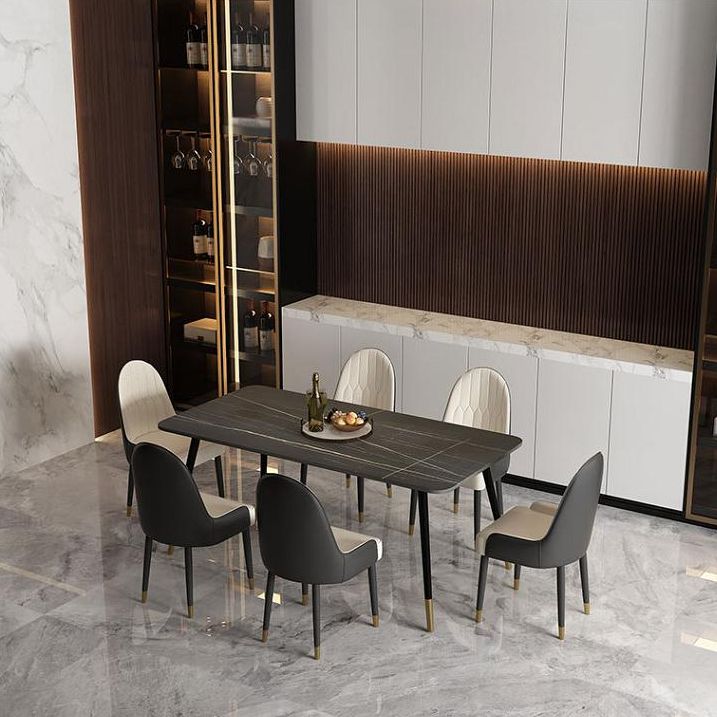 Metal Industrial Rectangular Dining Table Sintered Stone Dining Table with Metal Legs Clearhalo ' dining_table' 'Dining Tables & Seating' 'Dining Tables' 'furn' 'furn_dining_table' 'Furniture' 'furniture_dining_table' 'Kitchen & Dining Furniture' 'kitchen&dining_furn' 'kitchen' 'kitchen_dining_table' 1200x1200_12993286-5a6a-46da-ab8b-7a7426bfcb40