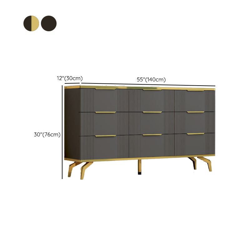 Commode de rangement en pierre de coffre de rangement contemporain de 11,7 pouces de largeur