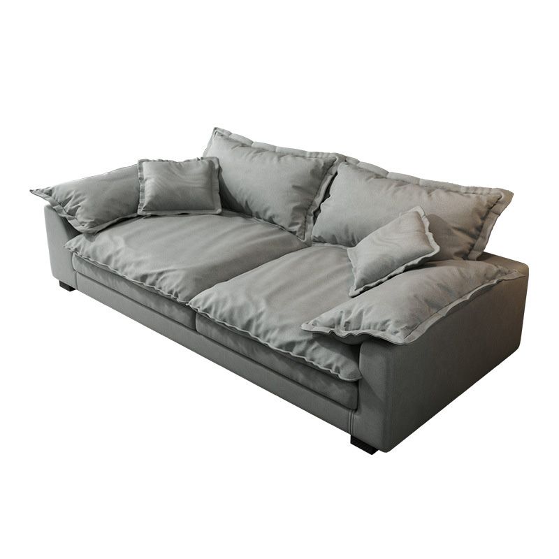 Stain Resistant Sofa Couch Square Arm Sofa Set with Pillows in Grey Clearhalo 'furn' 'furn_sofas' 'Furniture' 'Living Room Furniture' 'Sofa' 'sofas' 1200x1200_129b3cf8-19e0-497a-99d2-daf34303b1c1