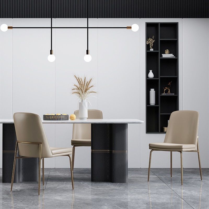 Upholstered Armless Dining Chairs Modern Indoor-Outdoor Chair Clearhalo 'Dining Chairs' 'Dining Tables & Seating' 'dining_chair' 'furn' 'furn_dining_chair' 'Furniture' 'Kitchen & Dining Furniture' 1200x1200_129bf993-50b3-41d5-a21c-8f008c6af88c