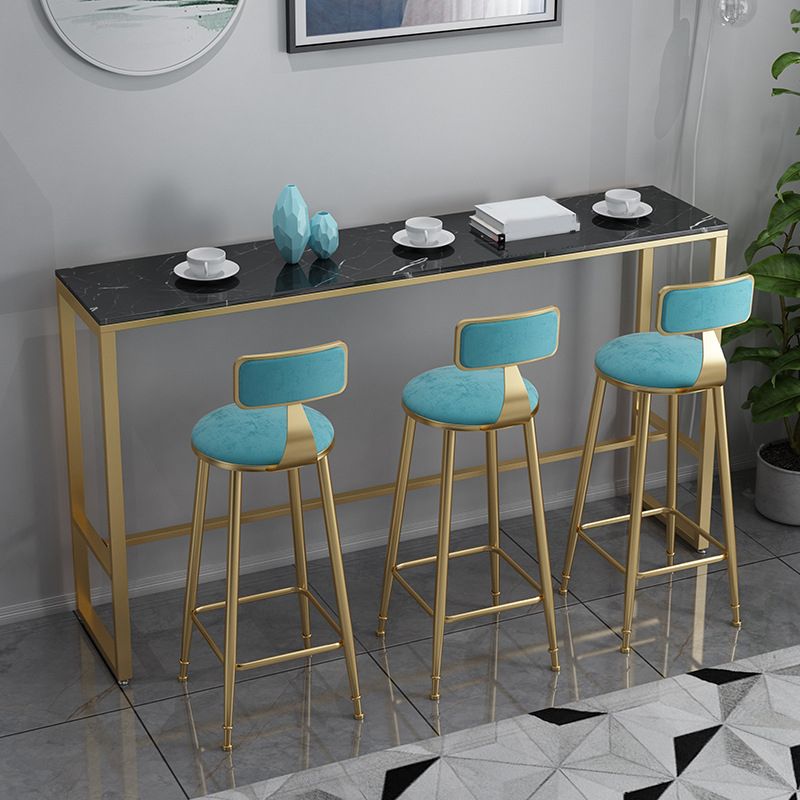 Faux Marble Top Bar Height Table Glam Style Bistro Table for Patio Use Clearhalo 'Bar Furniture' 'Bar Tables' 'bar_tables' 'furn' 'furn_bar_tables' 'Furniture' 'Kitchen & Dining Furniture' 1200x1200_129d06ae-c06e-4146-a217-e1fd39560747