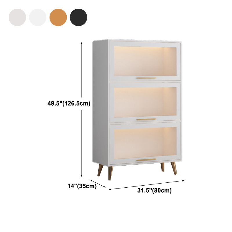 Modern 1-door Sideboard in White and Black Glass for Living Home Clearhalo 'buffet_sideboard' 'Buffets & Sideboards' 'furn' 'furn_buffet_sideboard' 'Furniture' 'Kitchen & Dining Furniture' 1200x1200_129d7aa1-6d7f-4491-a46b-60f8738a0570
