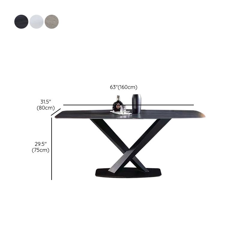Simplicity Style Furniture Rectangle Stone Dining Room Table for Kitchen
