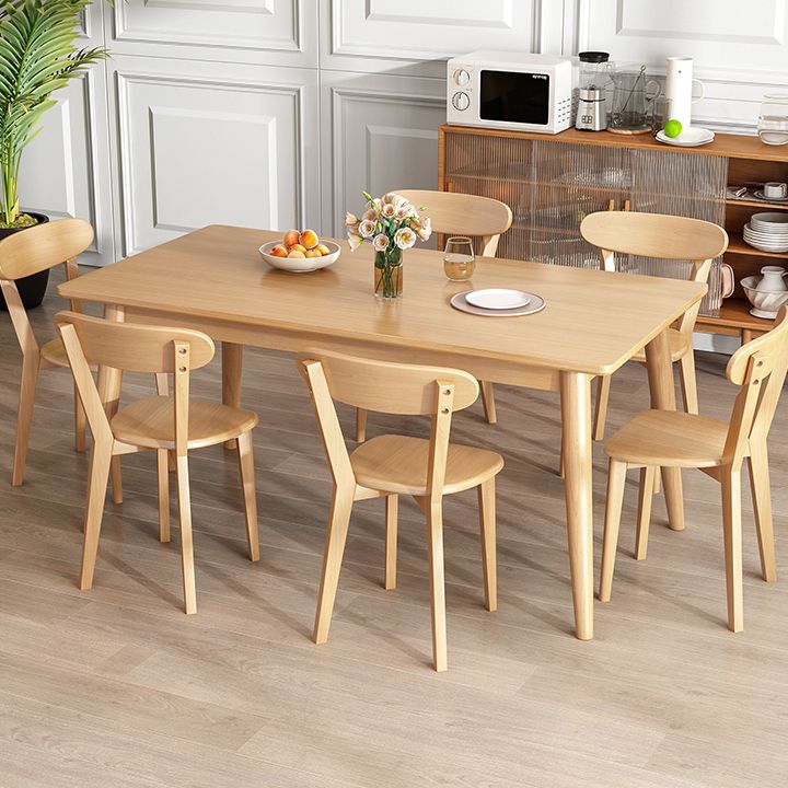Contemporary Solid Wood Rectangular Dining Table for Dining Hall Clearhalo 'Dining Tables & Seating' 'Dining Tables' 'dining_table' 'furn' 'furn_dining_table' 'Furniture' 'Kitchen & Dining Furniture' 1200x1200_129deba5-1eb8-4bcd-8014-6e9a18ef32af