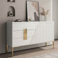 Glam Style Wooden Sideboard Cabinet 33.5" High Sideboard with Drawers and Storage Clearhalo 'buffet_sideboard' 'Buffets & Sideboards' 'furn' 'furn_buffet_sideboard' 'Furniture' 'Kitchen & Dining Furniture' 1200x1200_129df522-621a-4f59-8342-fa9ab4d3d5e5