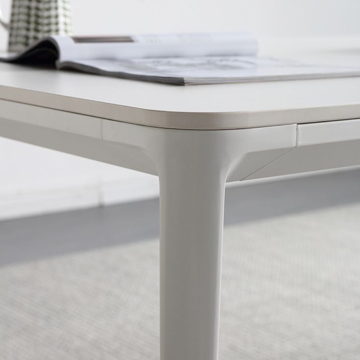 Modern White Kitchen Dining Table Sintered Stone Rectangle Dining Table with 4 Legs Base Clearhalo ' dining_table' 'Dining Tables & Seating' 'Dining Tables' 'Furniture' 'furniture_dining_table' 'Kitchen & Dining Furniture' 'kitchen&dining_furn' 'kitchen' 'kitchen_dining_table' 1200x1200_129e9169-3c10-460c-9170-542b076305c9