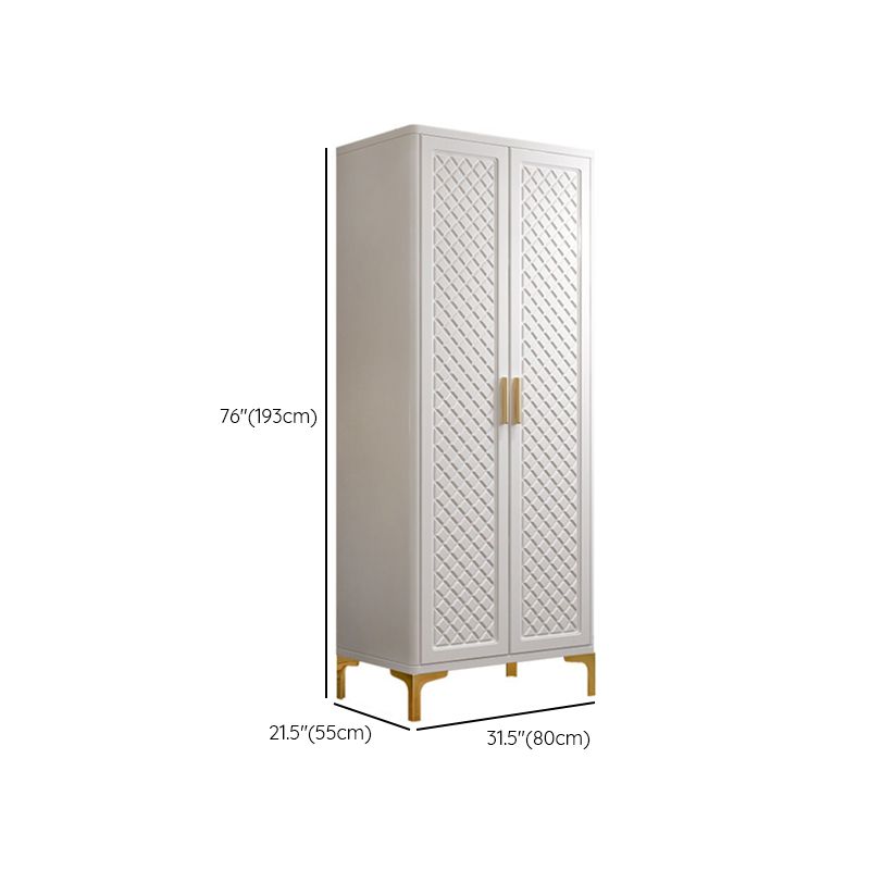 Engineered Wood Garderobe Cabinet Glam Style Soft Close Deuren Garderobe Closet in White