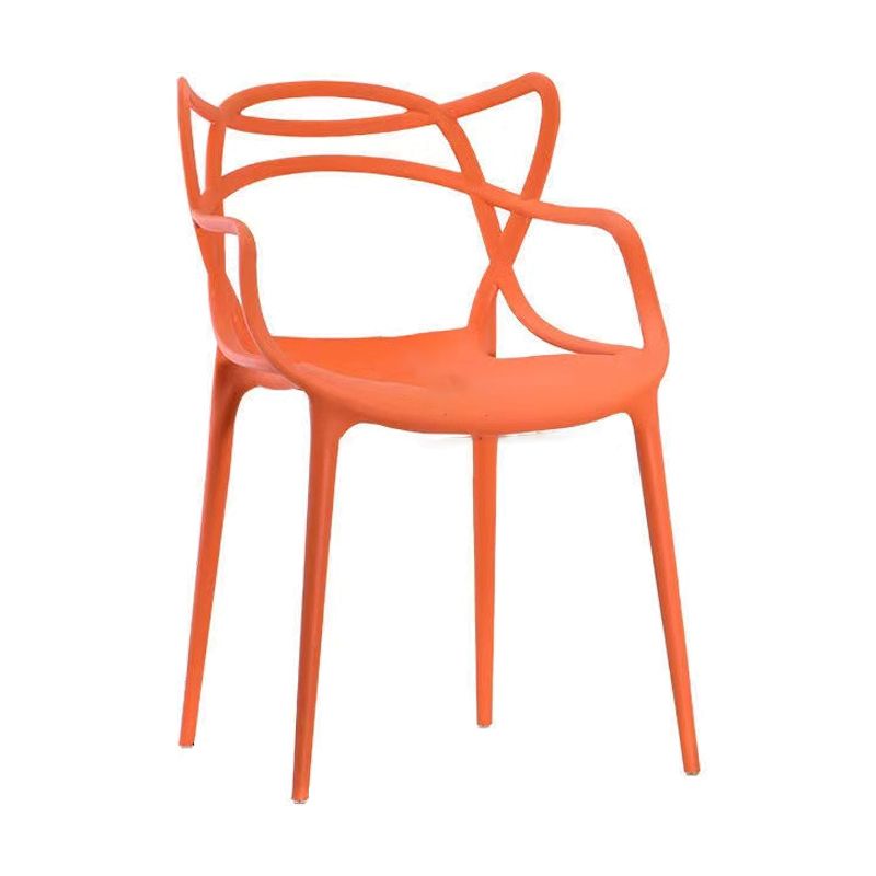 Contemporary Style Dining Armchair Plastic Open Back Dining Chair Clearhalo 'Dining Chairs' 'Dining Tables & Seating' 'dining_chair' 'furn' 'furn_dining_chair' 'Furniture' 'furniture_dining_chair' 'Kitchen & Dining Furniture' 1200x1200_12a01af5-e879-4d1a-b056-9927960869f1