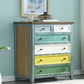 Vertical Nautical Storage Chest Bedroom Solid Wood Chest with Drawers