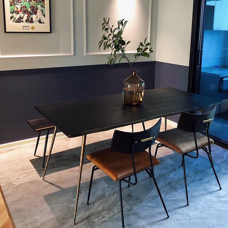 Traditional Luxury Rectangle Table Oak Solid Wood Dinette Table with 4 Legs Clearhalo ' dining_table' 'Dining Tables & Seating' 'Dining Tables' 'furn' 'furn_dining_table' 'Furniture' 'furniture_dining_table' 'Kitchen & Dining Furniture' 'kitchen&dining_furn' 'kitchen' 'kitchen_dining_table' 1200x1200_12a0b745-55b8-4162-bf6d-7b9c130170d5