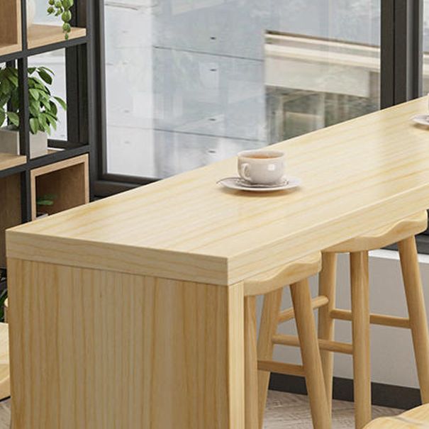 Industrial Style Bar Table Solid Wood Light Brown Milk Tea Shop Casual Bar Table Clearhalo 'Bar Furniture' 'Bar Tables' 'bar_tables' 'furn' 'furn_bar_tables' 'Furniture' 'furniture_bar_tables' 'Kitchen & Dining Furniture' 1200x1200_12a0d9bd-095a-477b-84ae-84f4138a4077