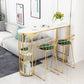 White Stone Bar Table Traditional Luxury Bar Table with Sled Base in Gold Clearhalo 'Bar Furniture' 'Bar Tables' 'bar_tables' 'furn' 'furn_bar_tables' 'Furniture' 'furniture_bar_tables' 'Kitchen & Dining Furniture' 1200x1200_12a1698c-3a51-4fd2-a04d-cdfd4193f1b3