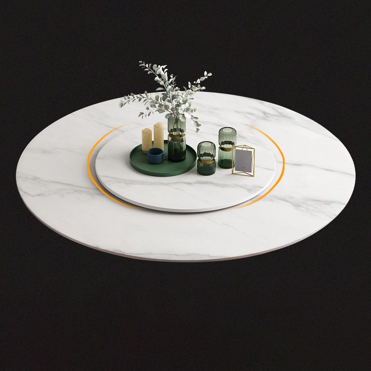 Sintered Stone Top Rotatable Round Table Modern Dining Table with Pedestal Base Clearhalo 'Dining Tables & Seating' 'Dining Tables' 'dining_table' 'furn' 'furn_dining_table' 'Furniture' 'furniture_dining_table' 'Kitchen & Dining Furniture' 'kitchen' 'kitchen_dining_table' 1200x1200_12a17be9-c1ff-40d9-9a9c-dd66250e52cc