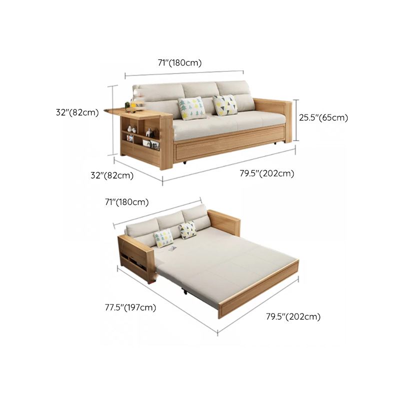 32" Wide Scandinavian Sofa Bed Pillow Included Wood Sleeper Sofa