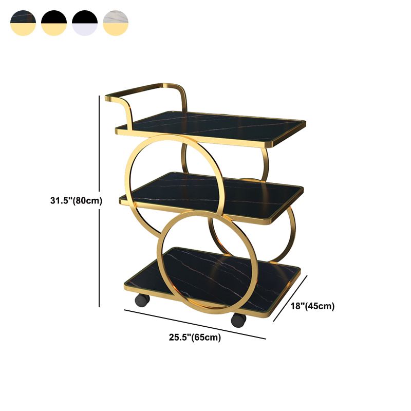 31.5"H Rolling Modern Prep Table Metal Rectangular Prep Table for Dining Room