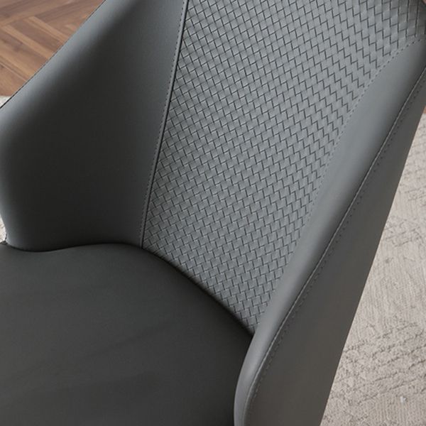 Sillas de comedor de cuero minimalistas sólidos sillón de comedor sin brazo