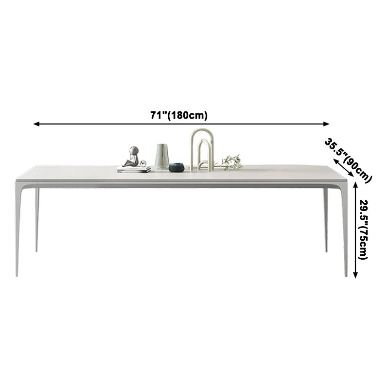 Modern White Sintered Stone Dining Table Rectangle Home Use Table with 4 Legs Clearhalo ' dining_table' 'Dining Tables & Seating' 'Dining Tables' 'Furniture' 'furniture_dining_table' 'Kitchen & Dining Furniture' 'kitchen&dining_furn' 'kitchen' 'kitchen_dining_table' 1200x1200_12a2503b-bb15-402b-b312-3af35f595e56