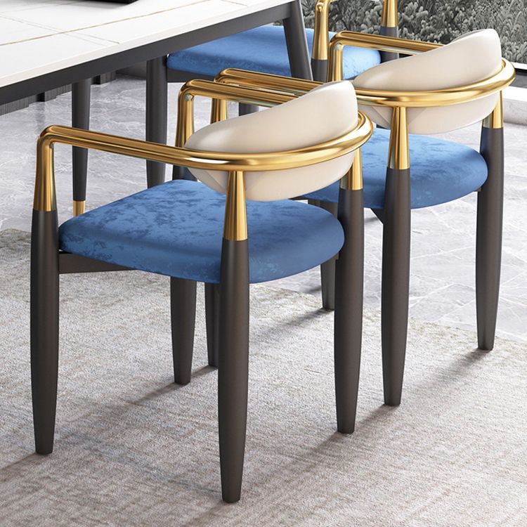 Contemporary Upholstered Home Arm Chair Open Back Matte Finish Dining Chair Clearhalo ' kitchen&dining_furn' 'Dining Chairs' 'Dining Tables & Seating' 'dining_chair' 'furn' 'furn_dining_chair' 'Furniture' 'furniture_dining_chair' 'Kitchen & Dining Furniture' 'kitchen' 1200x1200_12a28c05-302f-4447-831b-63fc1348a900