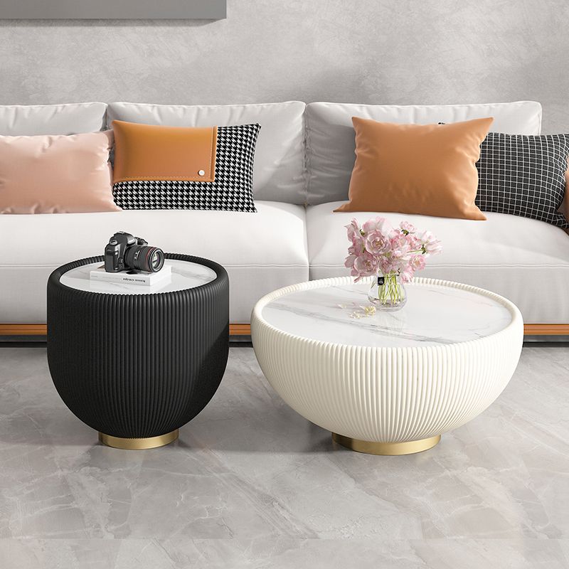 Glam Cocktail Table White Round Pedestal Coffee Cocktail Table Clearhalo 'Coffee & Accent Tables' 'Coffee Tables' 'coffee_tables' 'furn' 'furn_coffee_tables' 'Furniture' 'Living Room Furniture' 1200x1200_12a2fbac-b2d7-4eed-9582-4917caaf9c7b