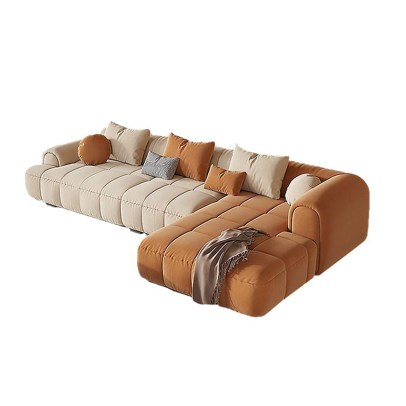 25.59" Tall Contemporary Sectional Recessed Arm Sectional for Living Room