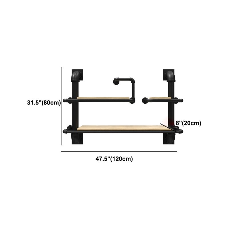 Metal Floating Bookcase Industrial Style Wall Mounted Closed Back Shelf Clearhalo 'Bookcases' 'furn' 'furn_bookcases' 'Furniture' 'furniture_bookcases' 'kitchen' 'kitchen_bookcases' 'Living Room Furniture' 'Office Furniture' 1200x1200_12a33735-6464-4e91-9bdf-1a1b6840e4ca
