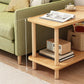 Scandinavian Rectangular End Table Wooden Top Side Table with Shelf for Living Room