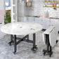Mid-Century Round Shape Table MDF Folding Standard Dining Table for Kitchen Clearhalo ' dining_table' 'Dining Tables & Seating' 'Dining Tables' 'furn' 'furn_dining_table' 'Furniture' 'furniture_dining_table' 'Kitchen & Dining Furniture' 'kitchen&dining_furn' 'kitchen' 'kitchen_dining_table' 1200x1200_12a3e1ed-a366-4035-9a7d-7049bc23d65f