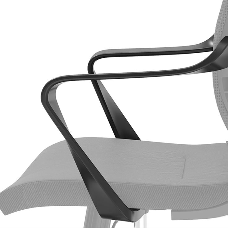 Chaise de bureau de style moderne, bras fixes à dossier moyen, chaise de travail ergonomique en maille
