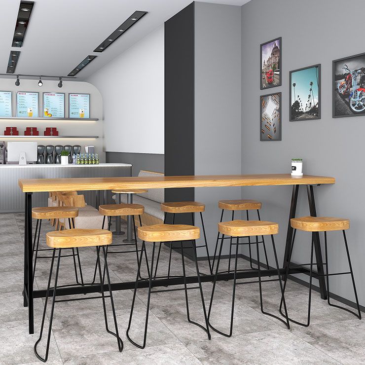 Industrial Style Bar Table Set 1/2/9 Pieces Rectangle Solid Wood Counter Set Clearhalo 'Bar Furniture' 'furn' 'furn_home_bar_bar_sets' 'Furniture' 'Home Bars & Bar Sets' 'home_bar_bar_sets' 'Kitchen & Dining Furniture' 1200x1200_12a48b1d-e229-433b-b21a-48bbb7b67f28