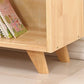 Wooden Natural Bookcase Contemporary Closed Back Standard Bookshelf