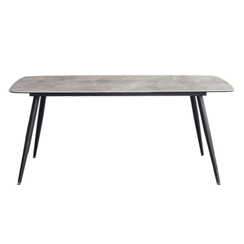 Metal Contemporary Rectangular Table Sintered Stone Top Dining Table with 4 Legs Clearhalo ' dining_table' 'Dining Tables & Seating' 'Dining Tables' 'furn' 'furn_dining_table' 'Furniture' 'furniture_dining_table' 'Kitchen & Dining Furniture' 'kitchen&dining_furn' 'kitchen' 'kitchen_dining_table' 1200x1200_12a690d3-a130-4b9a-ba74-ae7ac62d843d