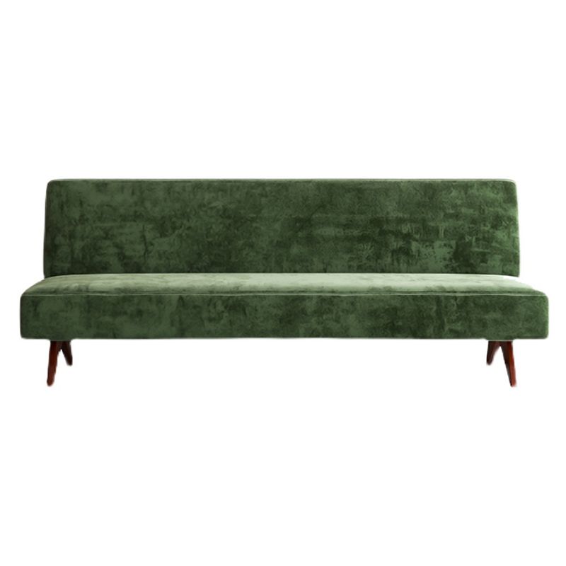 Samt 29,52 "breites Kiefernsofa für Wohnzimmer grünes armloses Sofa