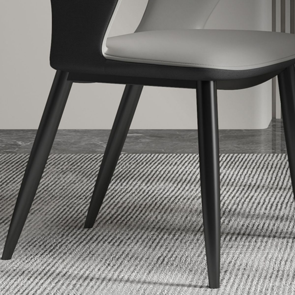 Contemporary Dining Arm Chair Matte Finish Leather Curved Open Back Chair Clearhalo ' kitchen&dining_furn' 'Dining Chairs' 'Dining Tables & Seating' 'dining_chair' 'furn' 'furn_dining_chair' 'Furniture' 'furniture_dining_chair' 'Hogar' 'Kitchen & Dining Furniture' 'kitchen' 'Mesa de Comedor y Asientos' 'Mueble de Cocina y Comedor' 'Muebles' 'Silla de Cocina / Comedor' 1200x1200_12a8ccec-ff31-4b37-9e8a-83c32bfed21e