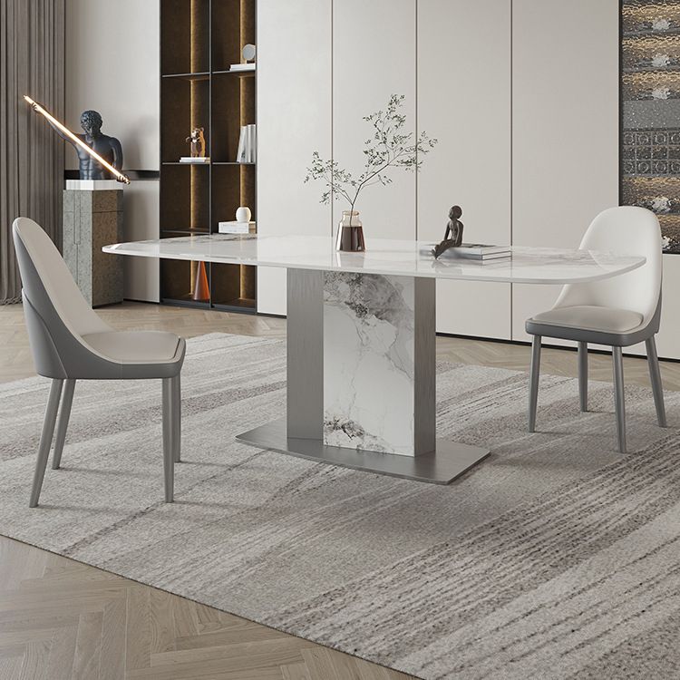 Designer Style Sintered Stone Dining Set Rectangle 1/3/4/5/7 Pieces Dining Room Table Set Clearhalo 'Dining Room Sets' 'Dining Tables & Seating' 'dining_room_set' 'furn' 'furn_dining_room_set' 'Furniture' 'furniture_dining_room_set' 'Kitchen & Dining Furniture' 1200x1200_12a9e393-6d0a-458b-bb4b-adcc32418a8f