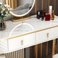 Glam Wood Vanity Dressing Table with Drawers in White Dressing Table Clearhalo 'Bedroom Furniture' 'furn' 'furn_makeup_vanities' 'Furniture' 'Makeup Vanities' 'makeup_vanities' 1200x1200_12ab9c0b-b0be-4032-8cf6-2094e3dec786