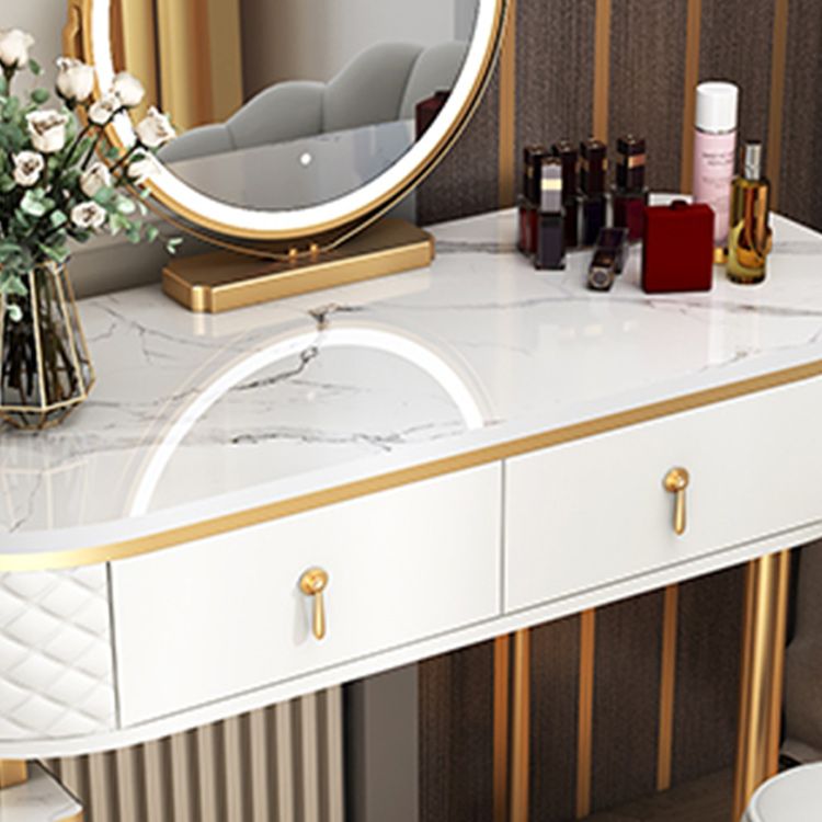 Glam Wood Vanity Dressing Table with Drawers in White Dressing Table Clearhalo 'Bedroom Furniture' 'furn' 'furn_makeup_vanities' 'Furniture' 'Makeup Vanities' 'makeup_vanities' 1200x1200_12ab9c0b-b0be-4032-8cf6-2094e3dec786