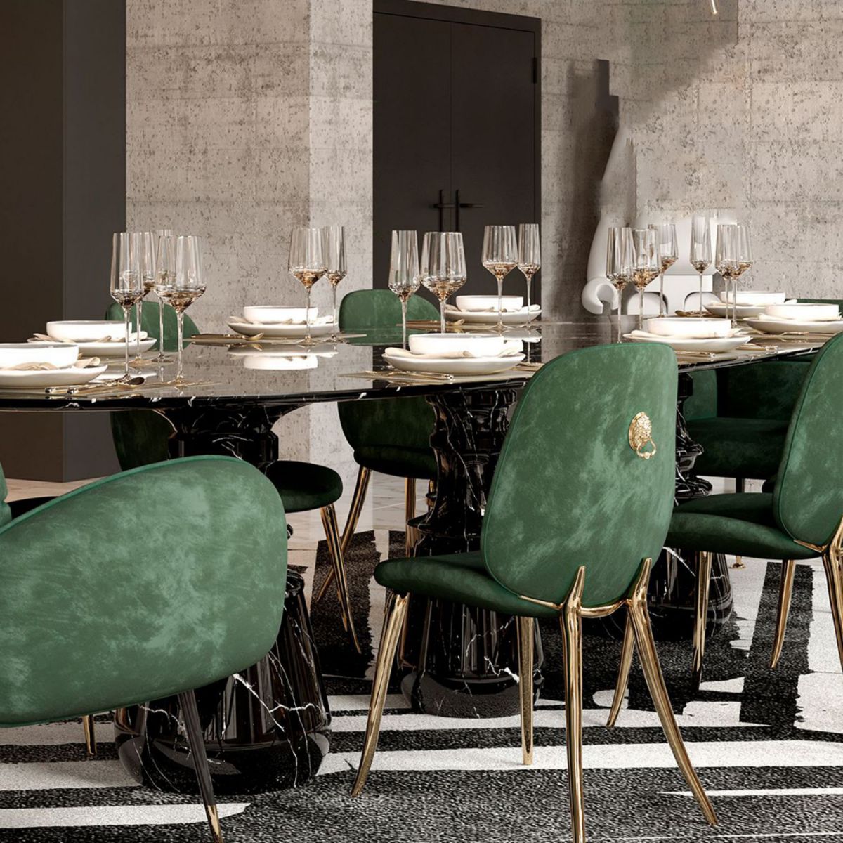 Nordic Style Armless Dining Chairs Glam Side Chairs with Metal Base