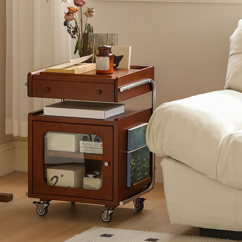 Modern Solid Wood Accent Side Table Rectangular Living Room with Storage Clearhalo 'Coffee & Accent Tables' 'End & Side Tables' 'end_side_tables' 'furn' 'furn_end_side_tables' 'Furniture' 'Living Room Furniture' 1200x1200_12acfdc7-c389-4d33-ab89-2dfa6125b9da