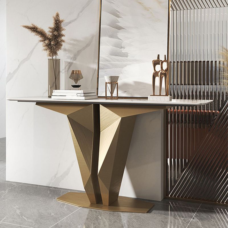 Mesa de consola de piedra mesa de acento rectangular moderno, 33.46 "de alto