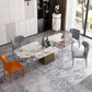 Glam Rectangle Shape Standard Table Sintered Stone Gray Dining Table for Kitchen Clearhalo ' dining_table' 'Dining Tables & Seating' 'Dining Tables' 'furn' 'furn_dining_table' 'Furniture' 'furniture_dining_table' 'Kitchen & Dining Furniture' 'kitchen&dining_furn' 'kitchen' 'kitchen_dining_table' 1200x1200_12ade6a3-9ec4-4f90-8754-ac16d7e0813b