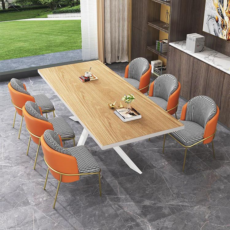 Glam Style Rectangular Office Desk Solid Wood Writing Desk for Office Clearhalo 'furn' 'furn_office_desk' 'Furniture' 'Office Desks' 'Office Furniture' 'office_desk' 1200x1200_12ade6bd-7636-4250-8a9e-b9281d335f16