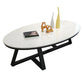 Cross Legs Coffee Table with Stone Oval Top and Iron Base Cocktail Table Clearhalo 'Coffee & Accent Tables' 'Coffee Tables' 'coffee_tables' 'furn' 'furn_coffee_tables' 'Furniture' 'Living Room Furniture' 1200x1200_12aed10f-e336-41a0-b1d7-3b2e840bd261