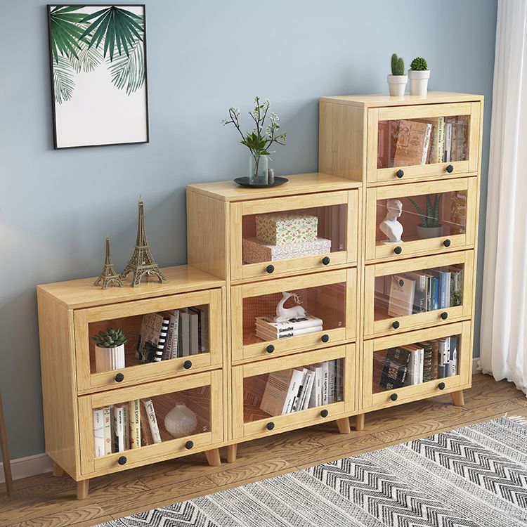 11.8" W Closed Storage Bookcase Modern Wooden Bookshelf with Glass Doors Clearhalo 'Bookcases' 'furn' 'furn_bookcases' 'Furniture' 'Office Furniture' 1200x1200_12af1e2c-a0b2-4902-be58-cd165d855350